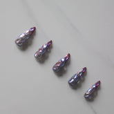 Vibeficant Progel Purple Glitter Handmade Gel Press on Nails Long Stiletto Rhinestone Design